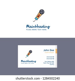 Flat Microphone Logo and Visiting Card Template. Busienss Concept Logo Design