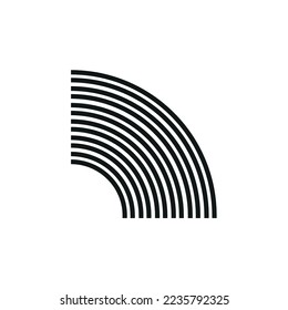 Flat mid century arch for banner design. Minimalist vector illustration. Landscape background. Isolated vector illustration. Boho style. Fashion poster. Abstract geometric decorative background.