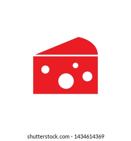 Flat minimal cheese icon. Simple vector cheese icon. Isolated cheese icon for various projects.