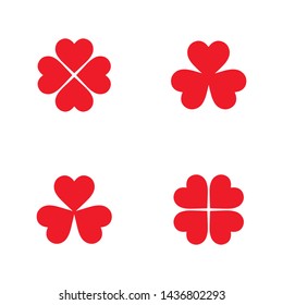 Flat minimal clover leaf icon set. Simple vector clover leaf icon set. Isolated clover leaf icon set for various projects.