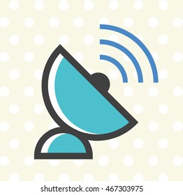 Flat Minimal Colored Antenna Icon. Isolated Vector Elements.