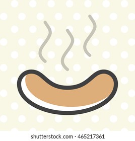 Flat Minimal Colored Wiener Icon. Isolated Vector Elements.