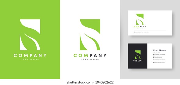 Flat Minimal and colorful Agriculture nature Leaf Logo With Premium Business Card Design Vector Template for Your Company Business