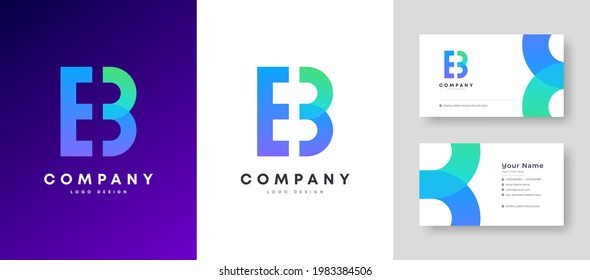 Flaches, minimales, farbiges EB BE-Logo mit Premium Corporate Design-Vektorvorlage für Ihr Unternehmen