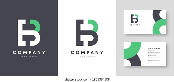 Flat minimal Colorful Initial EB BE Logo With Premium Corporate Stylish Business Card Design Vector Template for Your Company Business