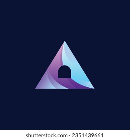 Logotipo de carta A inicial plana, mínimo y colorido, con plantilla de vectores de diseño de tarjetas de visita premium para su empresa