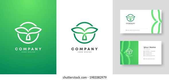 Flat minimal Colorful Initial Nature Tree T Logo With Premium Corporate Stylish Business Card Design Vector Template for Your Company Business
