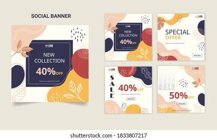 Flat, minimal, creative instagram sale banner