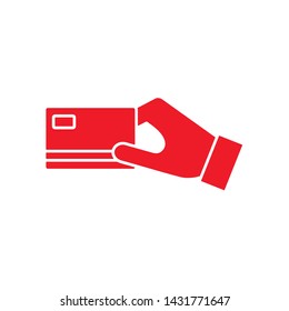Flat minimal credit card payment icon. Simple vector credit card payment icon. Isolated credit card payment icon for various projects.