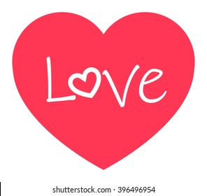 flat minimal design icon for Love inside Heart