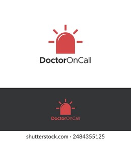 Flat and Minimal Doctor on Call Logo with plus sign