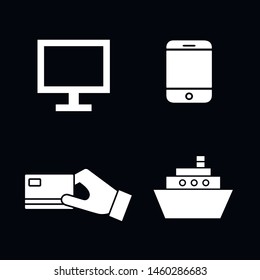 Flat minimal e-commerce icon set. Simple vector e-commerce icon set. Isolated e-commerce icon set for various projects.