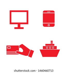 Flat minimal e-commerce icon set. Simple vector e-commerce icon set. Isolated e-commerce icon set for various projects.