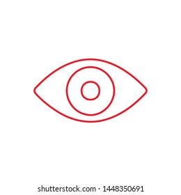 Flat minimal eye icon. Simple vector eye icon. Isolated eye icon for various projects.
