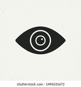 Flat minimal eye icon. Simple vector eye icon. Isolated eye icon for various projects.
