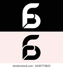 Flat Minimal Fd or Df Letter Logo Design