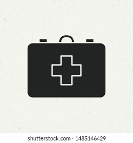 Flat minimal first aid kit icon. Simple vector first aid kit icon. Isolated first aid kit icon for various projects.