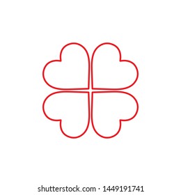 Flat minimal four leaf clover icon. Simple vector four leaf clover icon. Isolated four leaf clover icon for various projects.