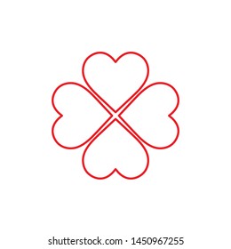 Flat minimal four leaf clover icon. Simple vector four leaf clover icon. Isolated four leaf clover icon for various projects.