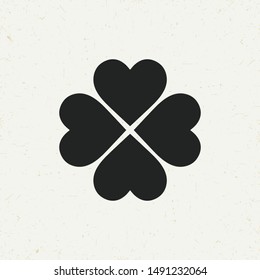 Flat minimal four leaf clover icon. Simple vector four leaf clover icon. Isolated four leaf clover icon for various projects.