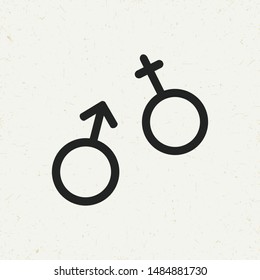 Flat minimal gender icon. Simple vector gender icon. Isolated gender icon for various projects.
