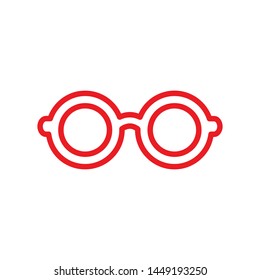 Flat minimal glasses icon. Simple vector glasses icon. Isolated glasses icon for various projects.
