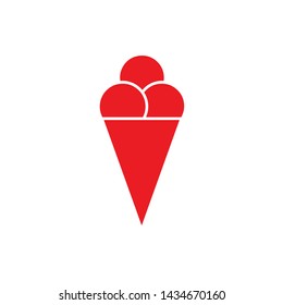 Flat minimal ice cream icon. Simple vector ice cream icon. Isolated ice cream icon for various projects.
