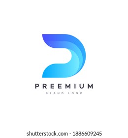 Flat Minimal Initial D, DD Letter Logo With Premium Business Card Design Vector Template for Your Company Business	