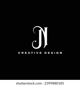 Flat Minimal JN logo design
