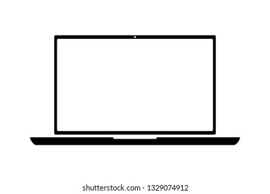 flat minimal laptop icon on white background