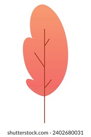 Hoja plana mínima de arbusto, arbusto, árbol, icono de planta silvestre. Parque de dibujos animados o jardín, elemento de paisaje primaveral. Vegetación aislada de color ambiental
