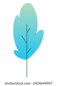 Hoja plana mínima de arbusto, arbusto, árbol, icono de planta silvestre. Parque de dibujos animados o jardín, elemento de paisaje de primavera. Vegetación colorida aislada ambiental