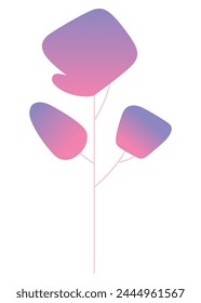 Flat minimal leaf of bush, shrub, tree, wild plant icon. Cartoon park or garden, spring landscape element. Environmental colorful isolated vegetation