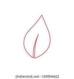 Flat minimal leaf icon. Simple vector leaf icon. Isolated leaf icon for various projects.