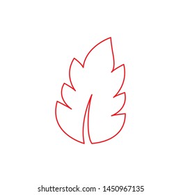 Flat minimal leaf icon. Simple vector leaf icon. Isolated leaf icon for various projects.