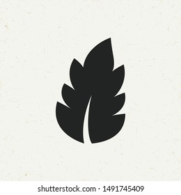 Flat minimal leaf icon. Simple vector leaf icon. Isolated leaf icon for various projects.