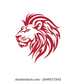 Flat Minimal Lion Head Logo Icon Stock Vector