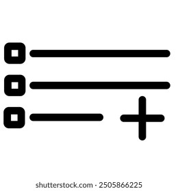 Flat and minimal list icon symbol - Basic user interface list symbol