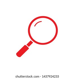 Flat minimal magnifier icon. Simple vector magnifier icon. Isolated magnifier icon for various projects.