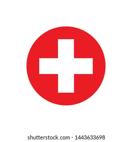 Flat minimal medical cross icon. Simple vector medical cross icon. Isolated medical cross icon for various projects.