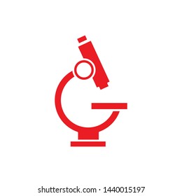 Flat minimal microscope icon  Simple vector microscope icon  Isolated microscope icon for various projects 