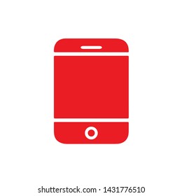 Flat minimal mobile phone icon. Simple vector mobile phone icon. Isolated mobile phone icon for various projects.