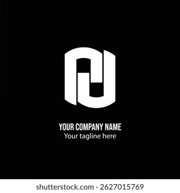 Flat minimal monogram logo using U and N letters with a clean, modern, and professional branding style.