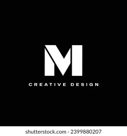 Flat Minimal MV logo design