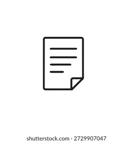 Flat Minimal Online Invoice Icon – Digital Bill, Payment Document, Monochrome Vector