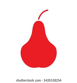 Flat minimal pear icon. Simple vector pear icon. Isolated pear icon for various projects.