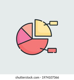 Flat Minimal Pie Chart Icon Design