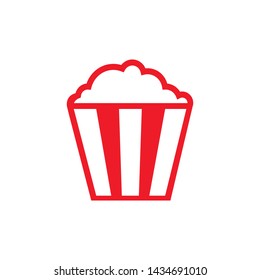 Flat minimal popcorn icon. Simple vector popcorn icon. Isolated popcorn icon for various projects.