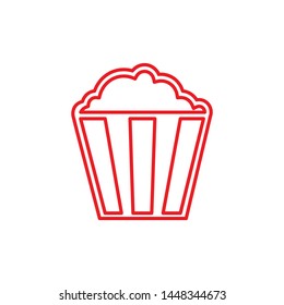 Flat minimal popcorn icon. Simple vector popcorn icon. Isolated popcorn icon for various projects.