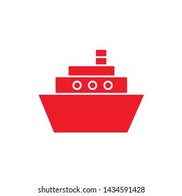 Flat minimal ship icon. Simple vector ship icon. Isolated ship icon for various projects.
